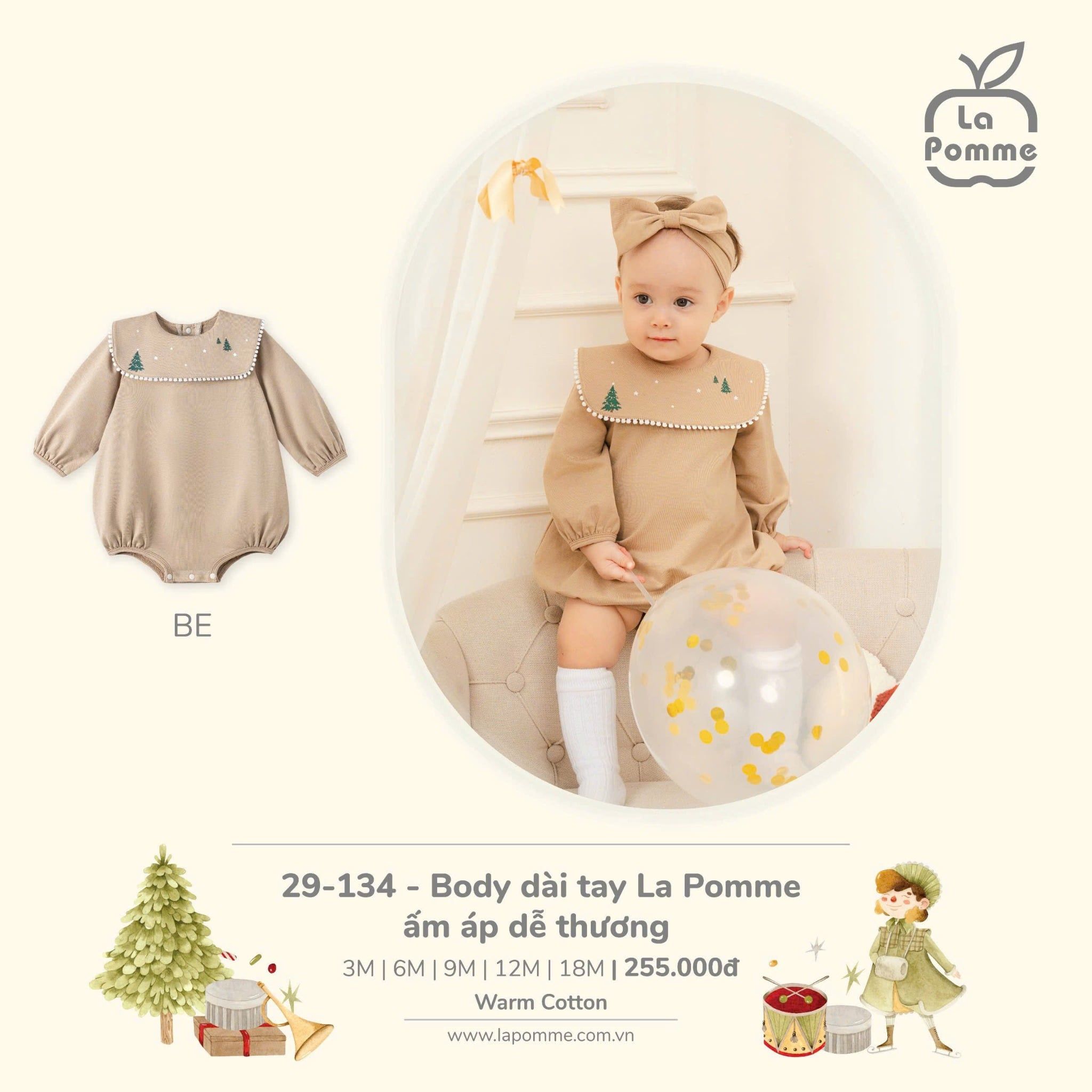  Joyful Festival - Body Dài Tay La Pomme Ấm Áp Dễ Thương 