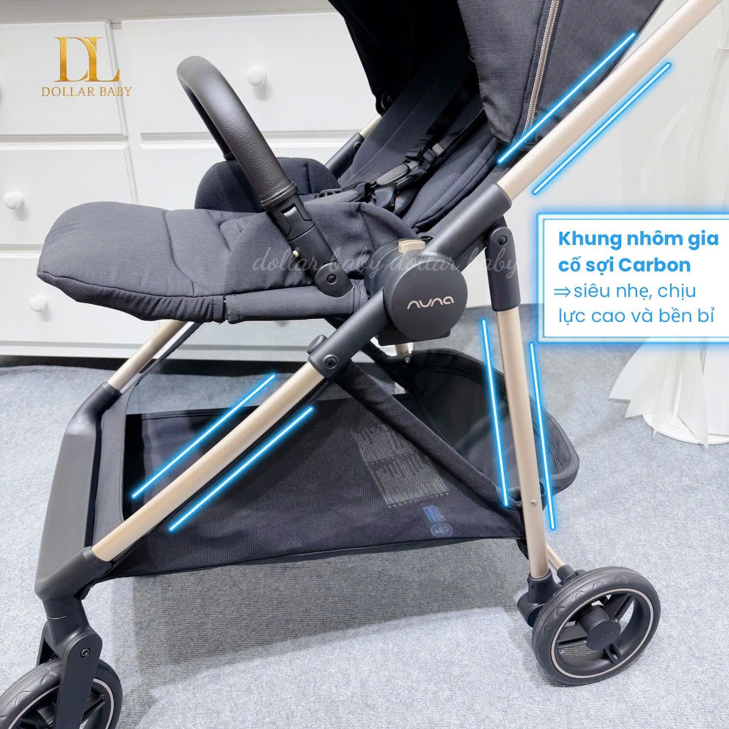  Xe Đẩy Gấp Gọn 2 Chiều NUNA Ixxa Next Khung CARBON 