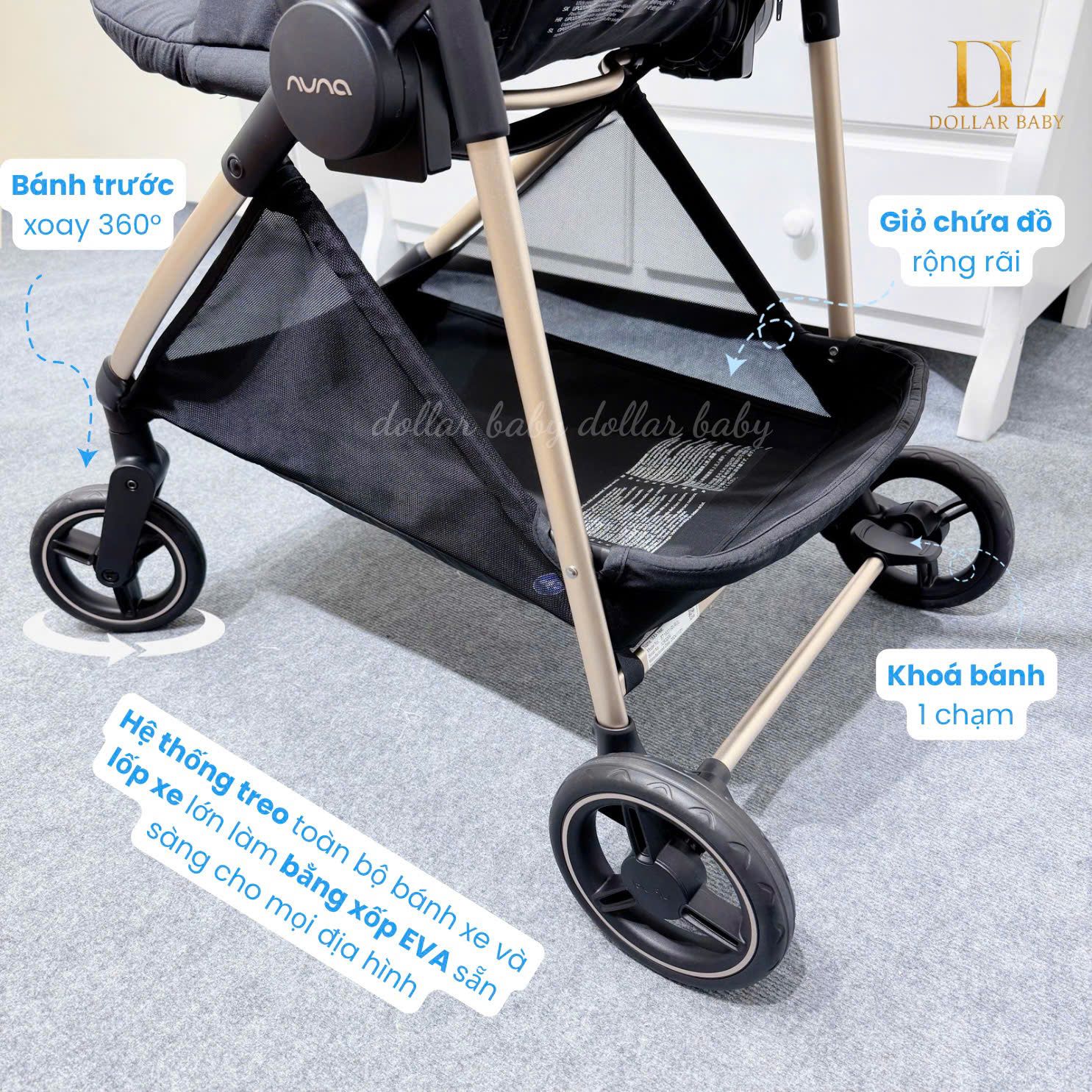  Xe Đẩy Gấp Gọn 2 Chiều NUNA Ixxa Next Khung CARBON 