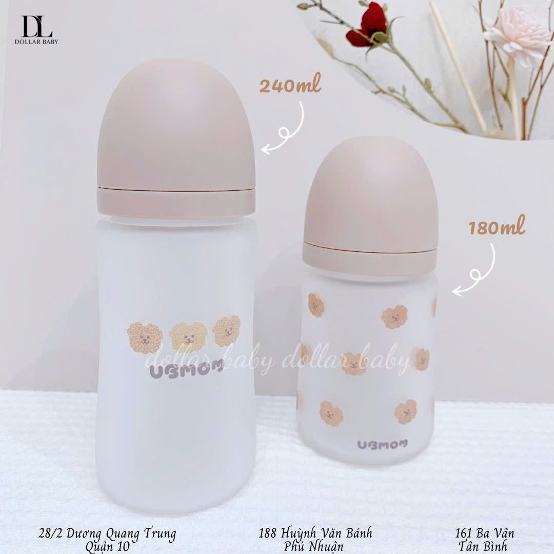 Bình sữa thuỷ tinh bọc silicon Ubmom 