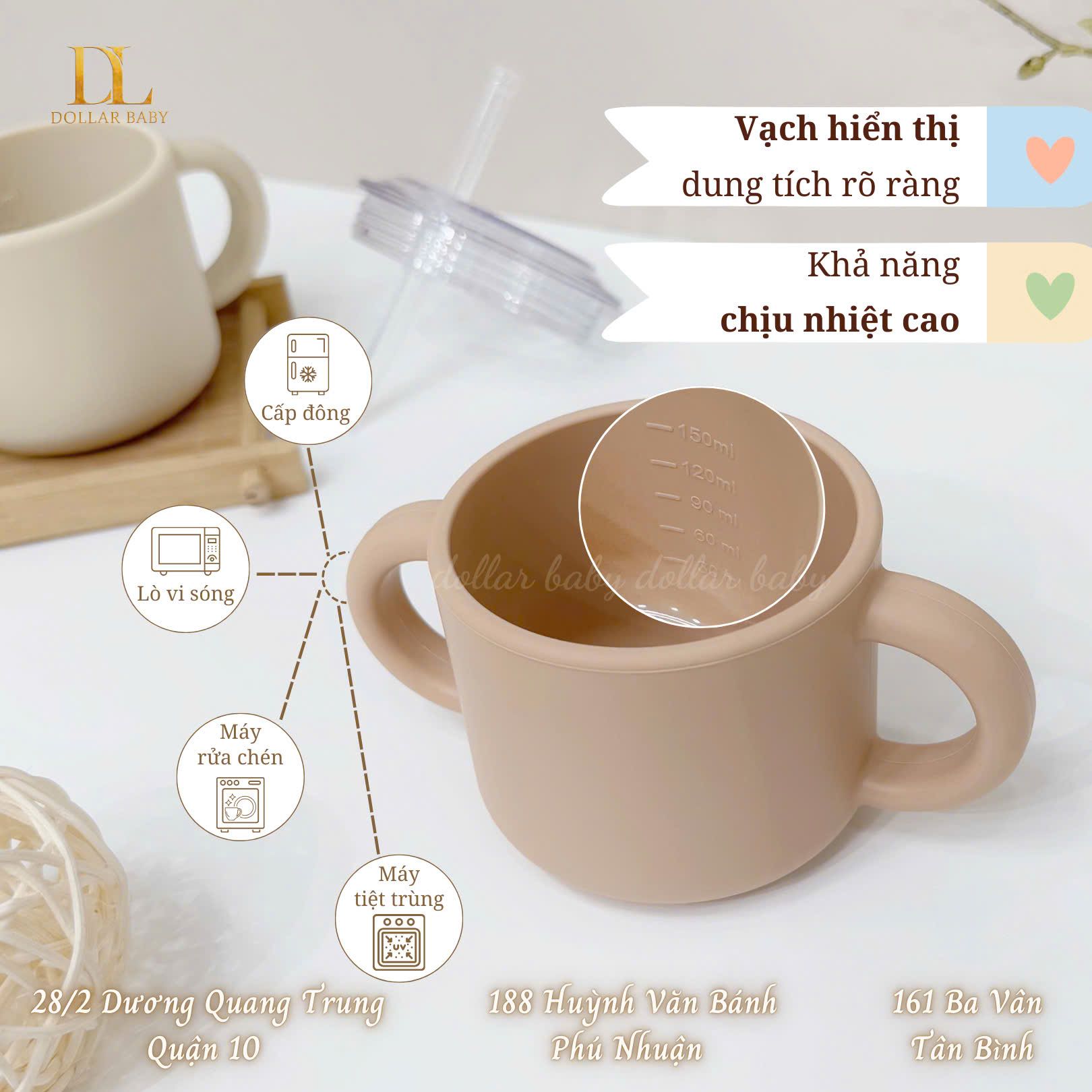  Cốc Tập Uống Silicone Bạch Kim Cao Cấp Dono&Dono 