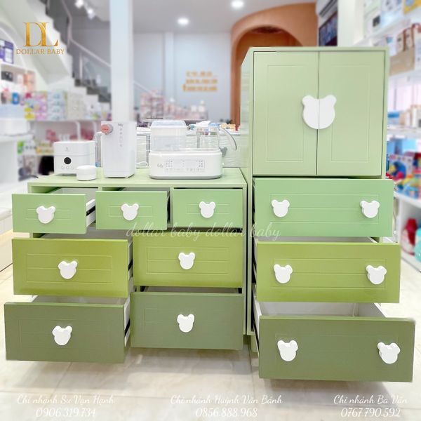  Bộ Tủ Gỗ Gấu Xanh Lá 