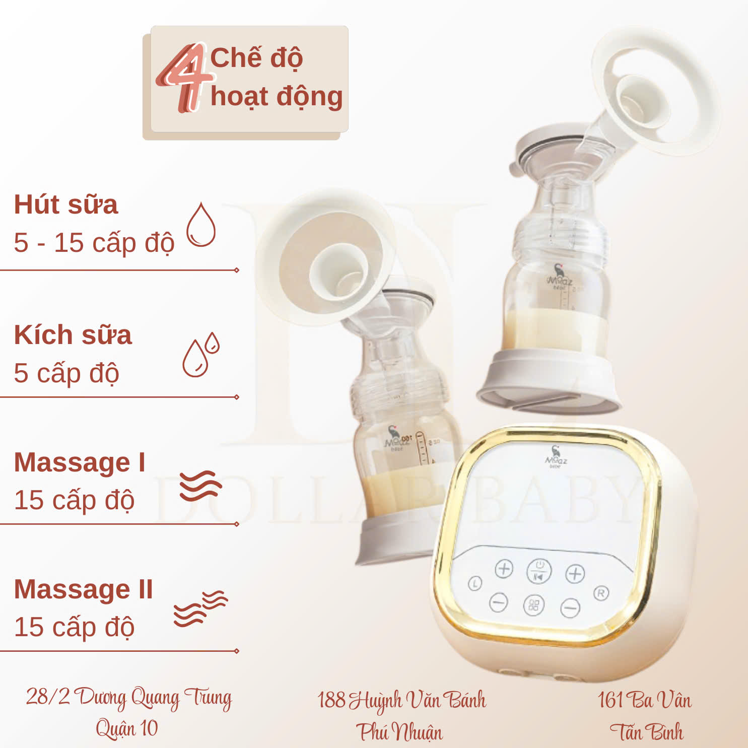  MOAZ BÉBÉ - Máy hút sữa điện đôi - MB090 