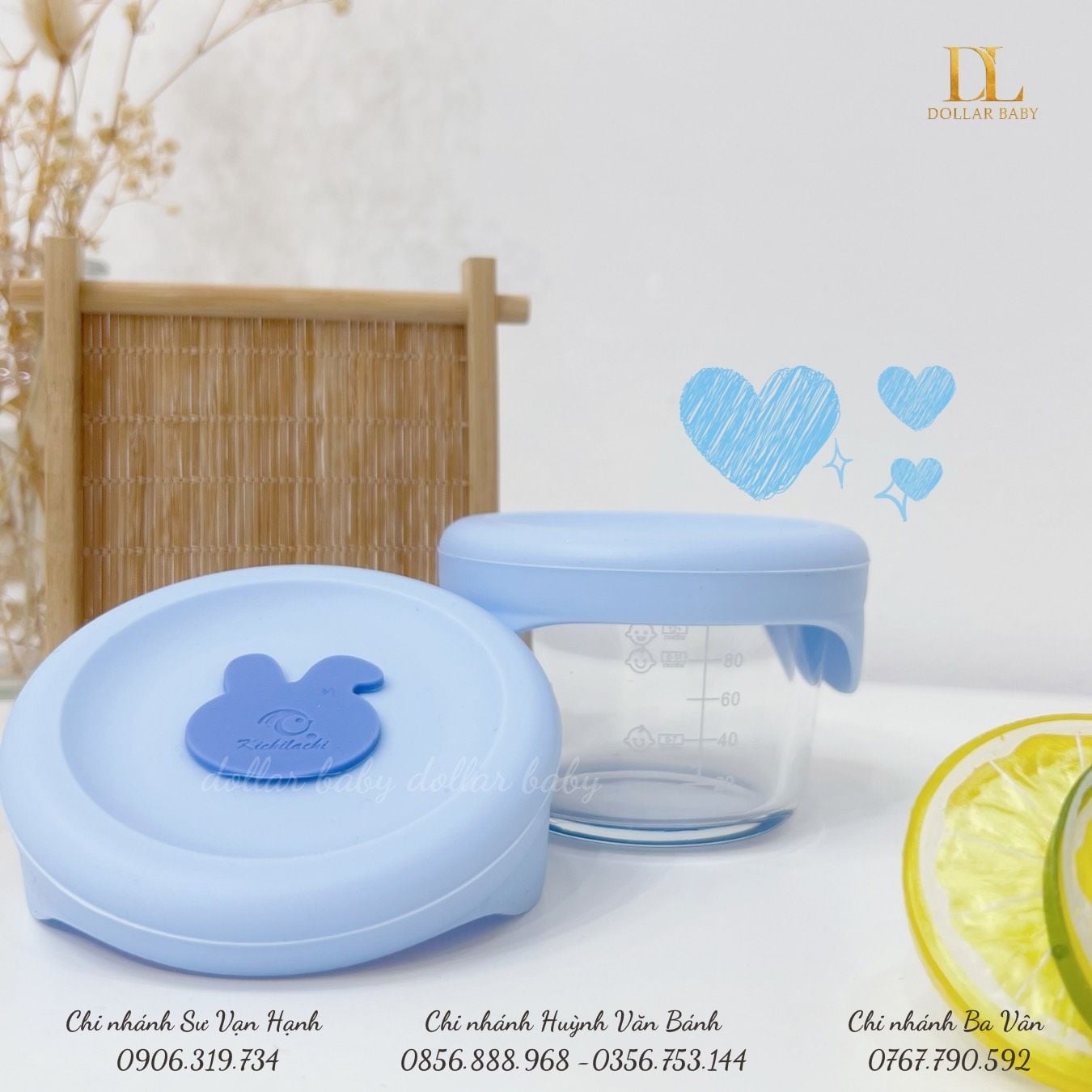  Set 3 hủ thuỷ tinh trữ thức ăn Kichilachi 