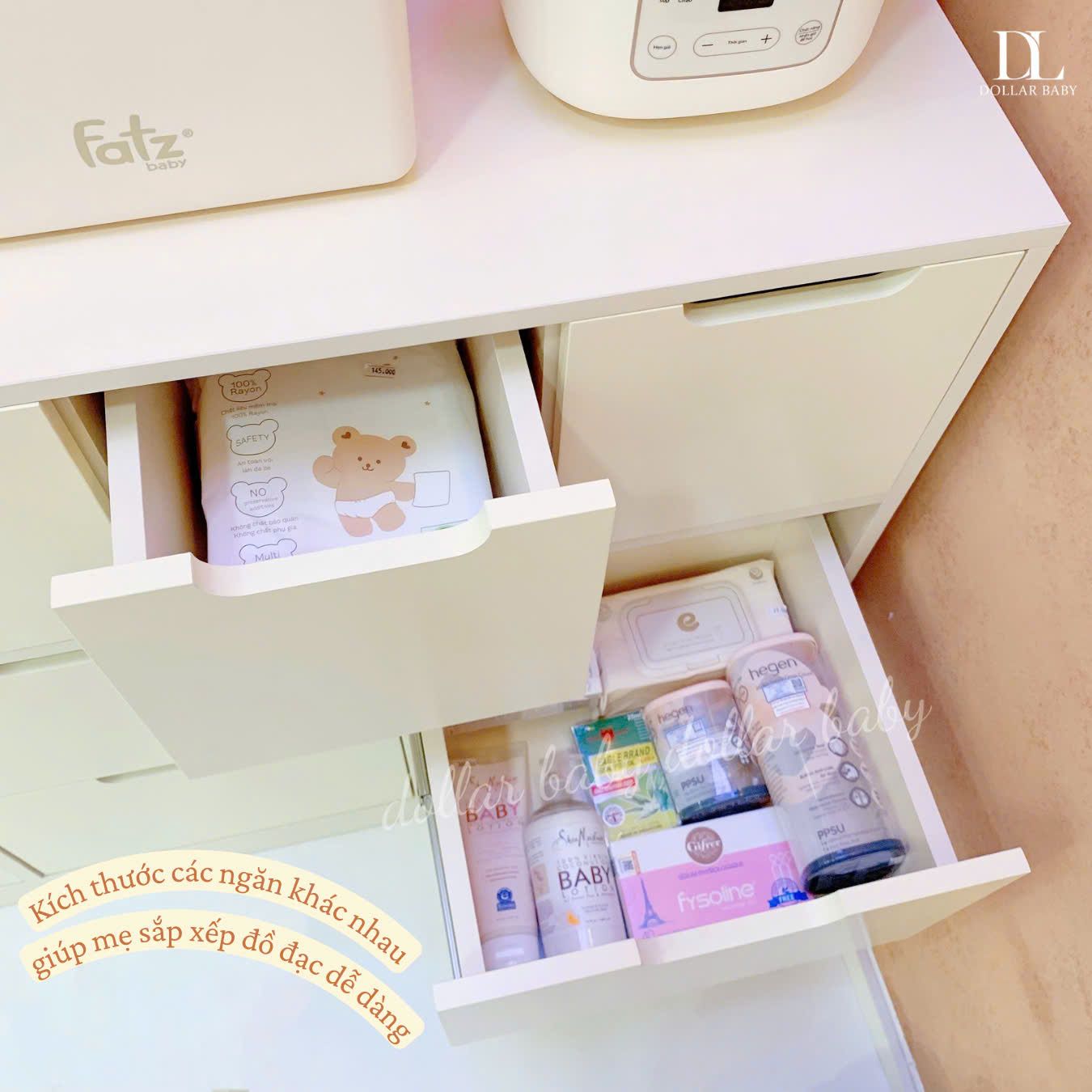  Tủ Gỗ Ngăn Kéo - Treo Đồ Cánh Mây Hình Gấu 