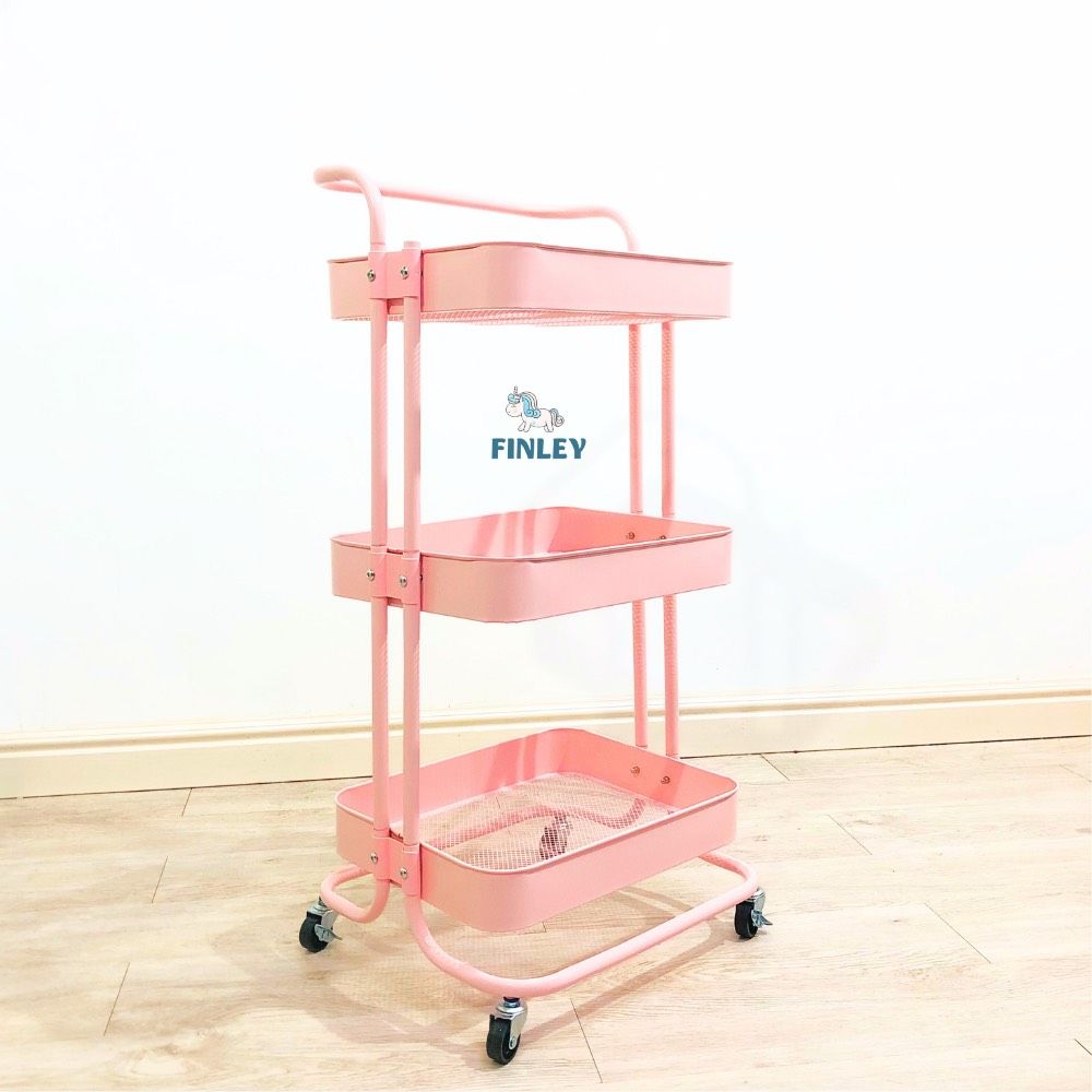  Kệ Sắt 3 tầng Troller Finley MILA Đa Năng Có Bánh Xe 