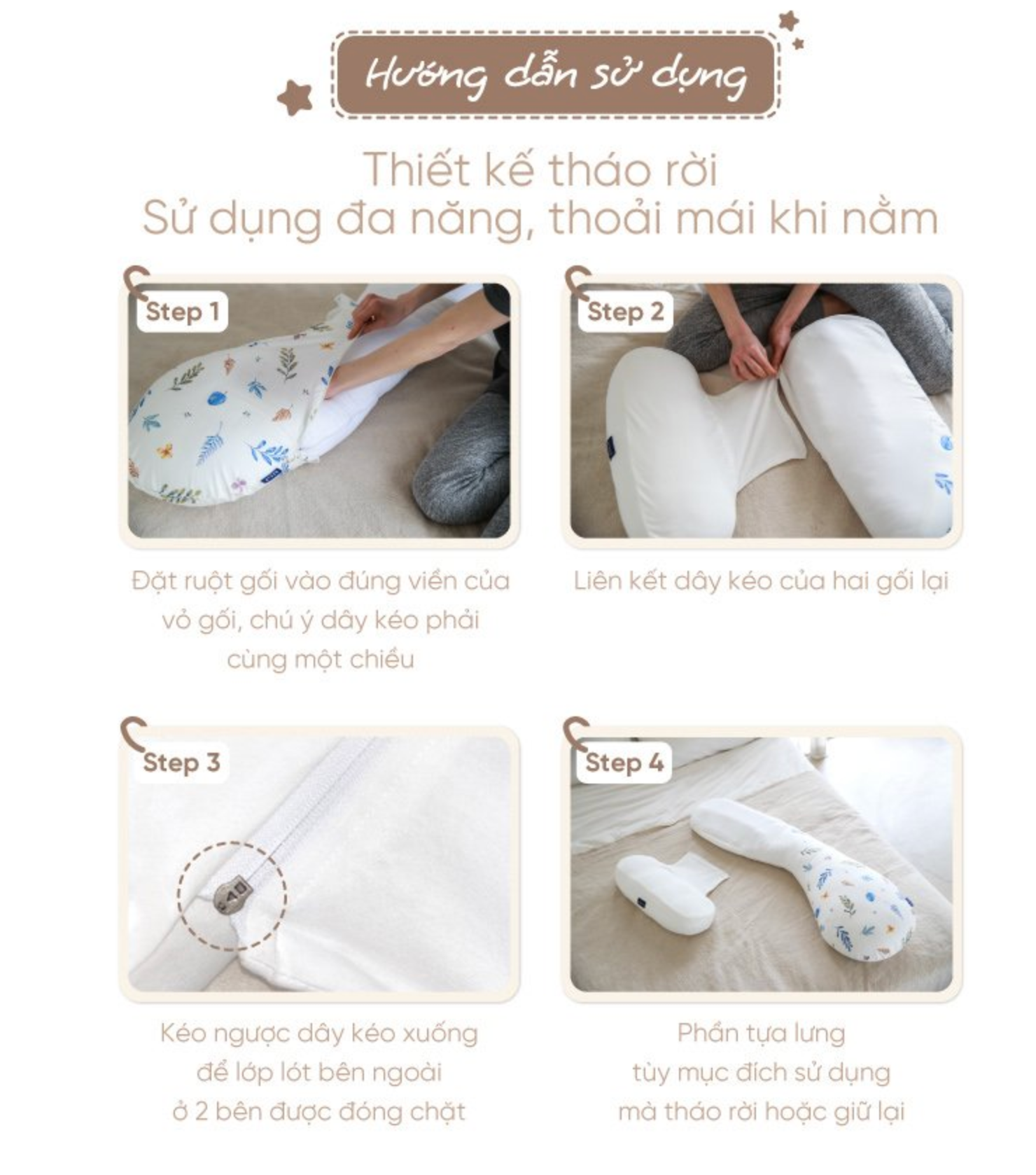  ELAVA - Gối Bầu Đa Năng Chữ H 