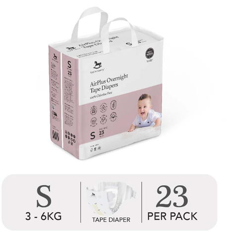  Bỉm tã dán đêm Applecrumby Airplus Overnight Mini Tape 