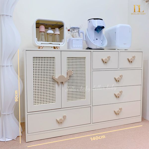  Tủ Gỗ Ngang Cánh Mây Khủng Long Ngăn Kéo Kết Hợp Treo Đồ 