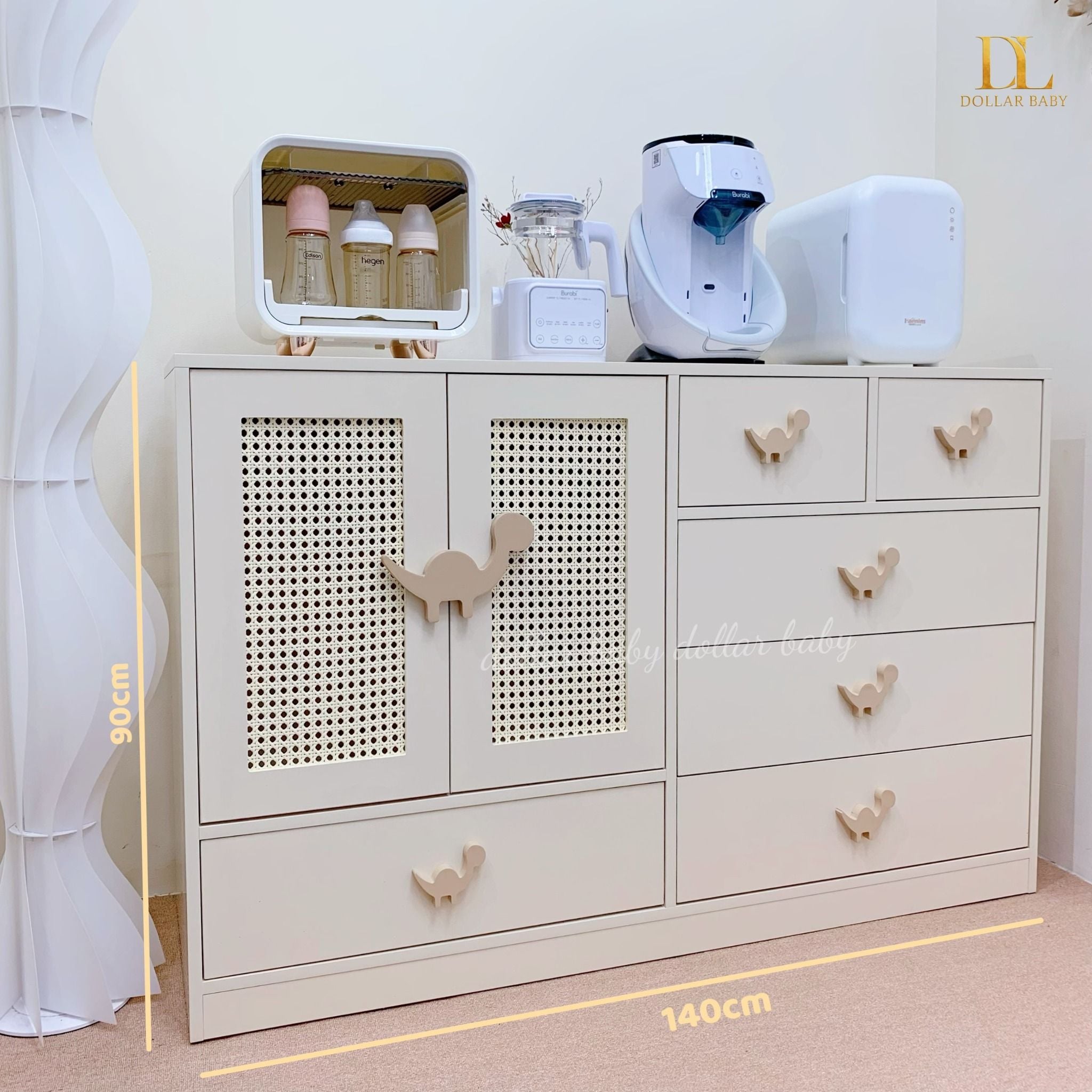  Tủ Gỗ Ngang Cánh Mây Khủng Long Ngăn Kéo Kết Hợp Treo Đồ 