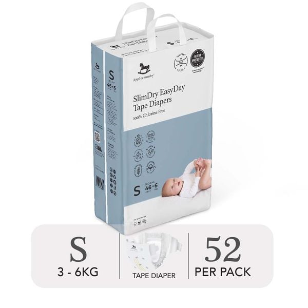  Bỉm tã dán ngày Applecrumby Slimdry Easyday Mega Tape 