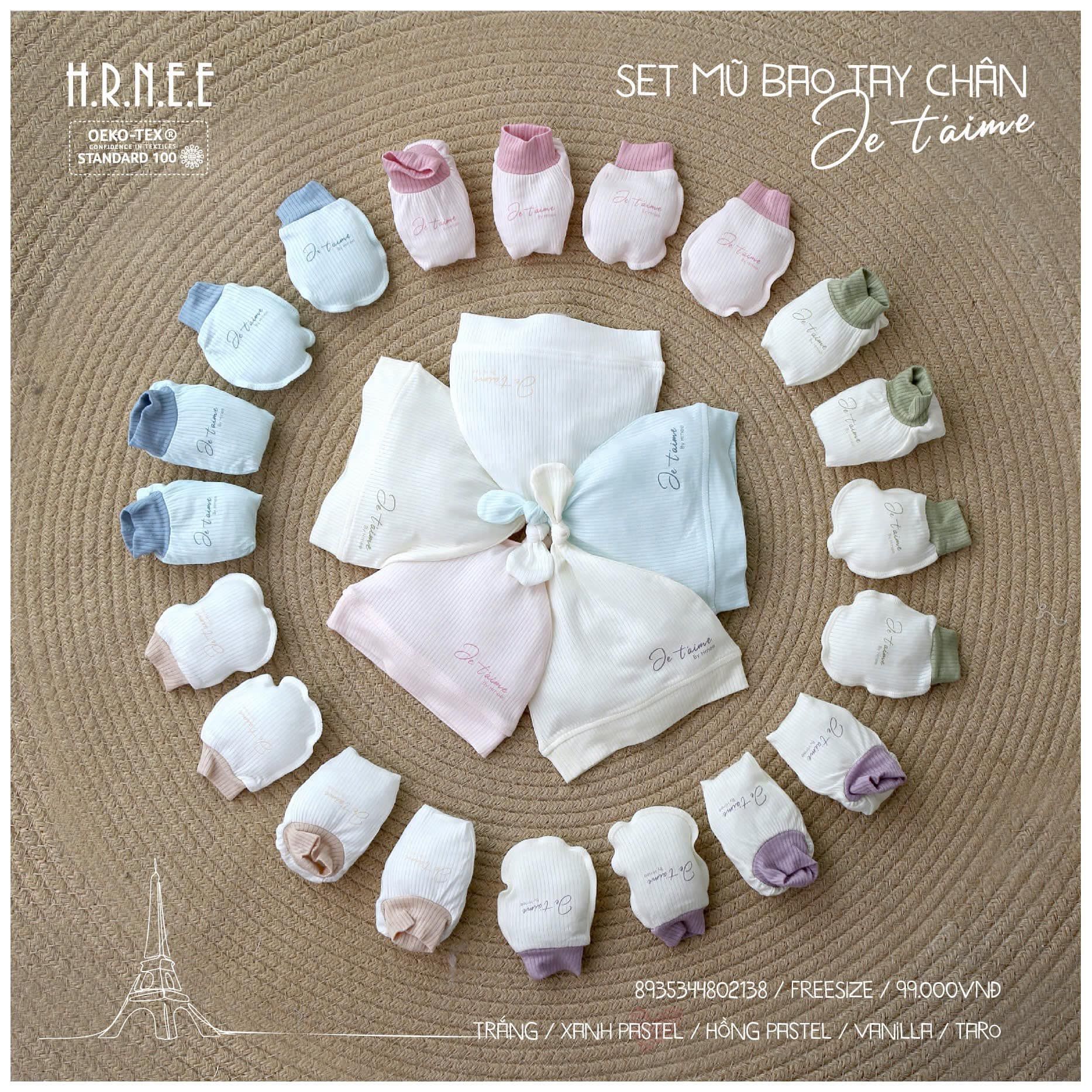  Set PK Mũ Bao Tay Chân Je t'aime - Hrnee 