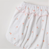  NOUS - Bộ cộc tay bèo quần bồng màu trắng in hoạ tiết 