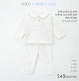  NOUS  - Set Quần Áo Dài Trắng Hoạ Tiết Sao Thỏ Cổ Sen 