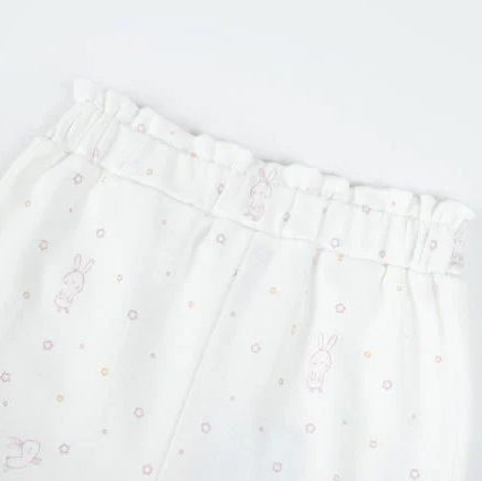  NOUS  - Set Quần Áo Dài Trắng Hoạ Tiết Sao Thỏ Cổ Sen 