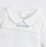  NOUS - Set Bodysuit Dài Màu Trắng Thêu Trang Trí 