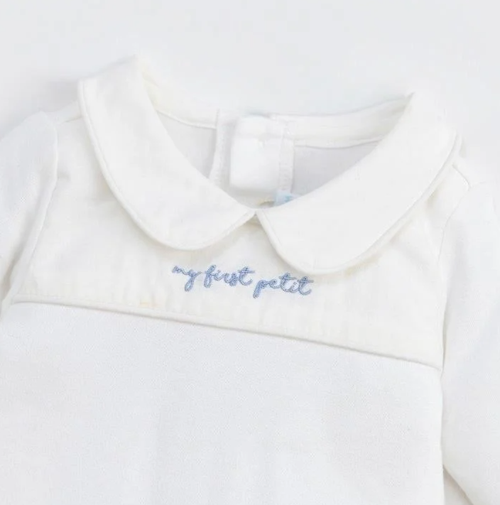  NOUS - Set Bodysuit Dài Màu Trắng Thêu Trang Trí 