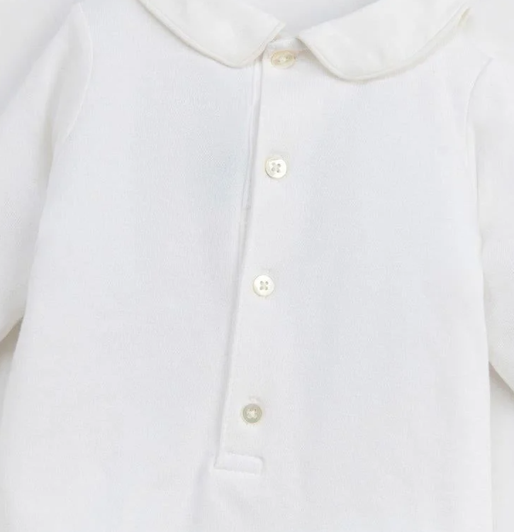  NOUS - Set Bodysuit Dài Màu Trắng Thêu Trang Trí 