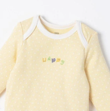  NOUS - Bộ BodySuit Dài Màu Vàng In Hoạ Tiết Trước Ngực 