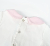  NOUS  - Set BodySuit Dài Trắng Phối Hồng Nhạt 