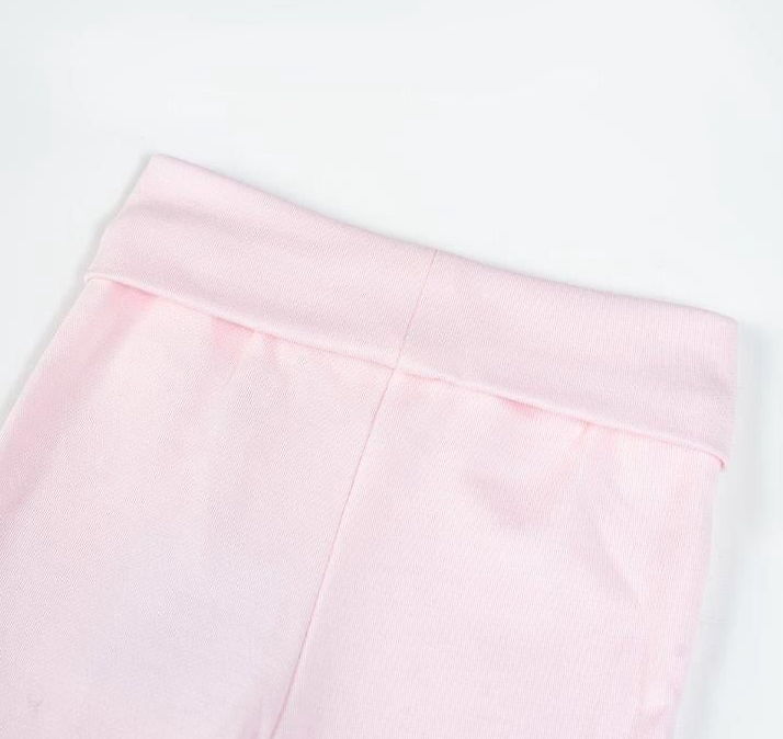  NOUS  - Set BodySuit Dài Trắng Phối Hồng Nhạt 