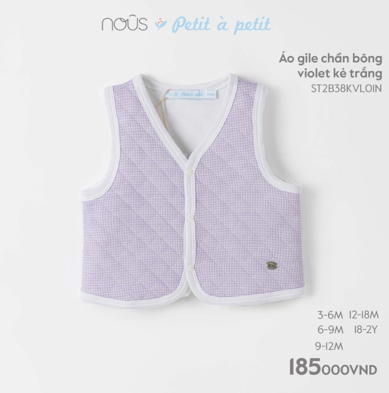  NOUS - Áo Gile Chần Bông Violet 