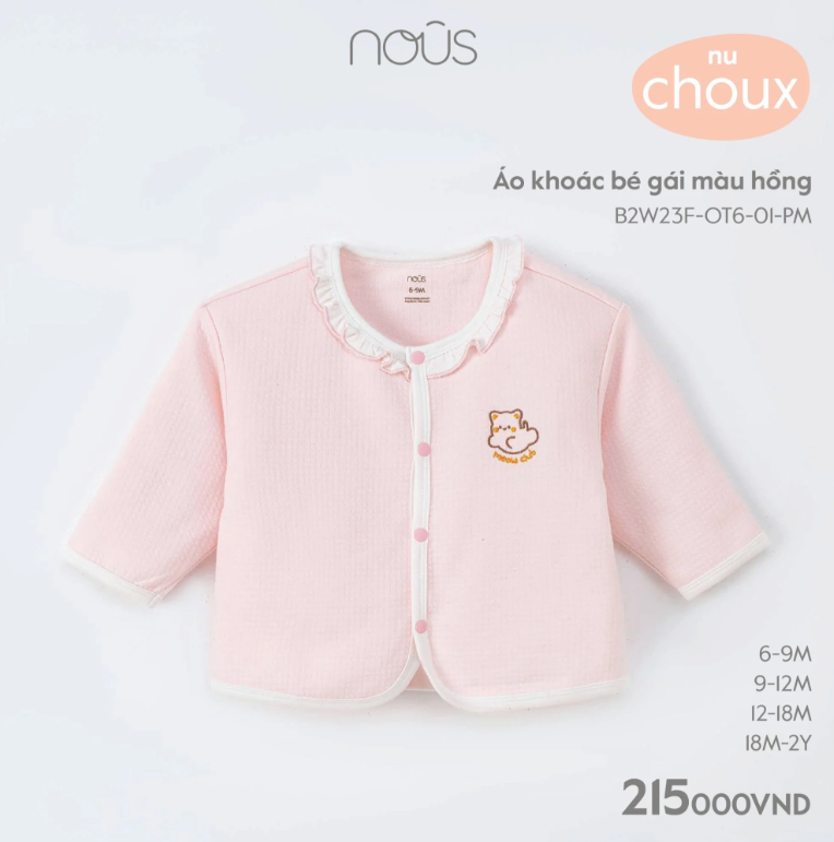  NOUS - Áo Khoác Bé Gái Màu Hồng 