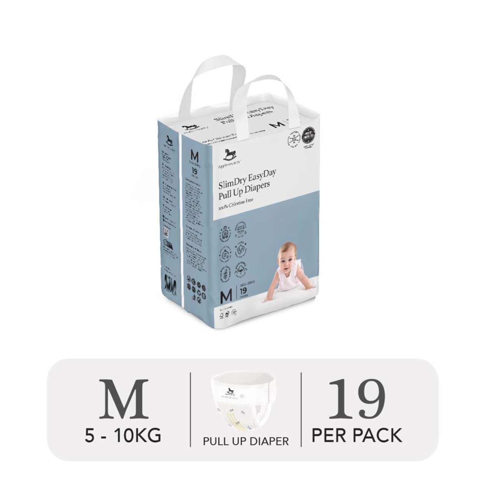  Bỉm tã quần ngày Applecrumby Slimdry Easyday Mini Pull Ups 