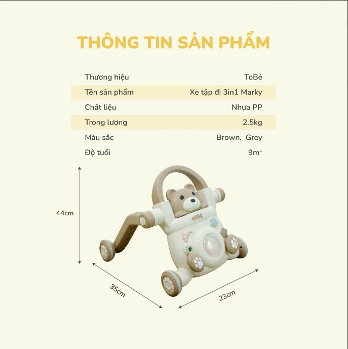  Xe Tập Đi 3 in 1 Marky - TOBE 