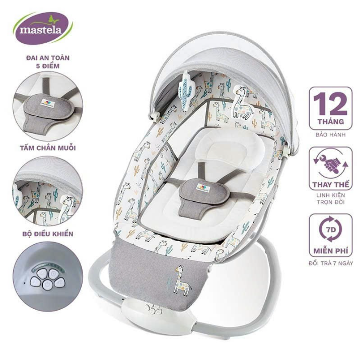  Nôi Ru Ngủ Thư Giãn kết Hợp Ghế Ngồi Đọc Sách Cho Bé Mastela 