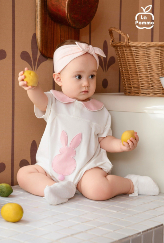  Body Cộc Tay La Pomme Thỏ Nơ Dễ Thương 
