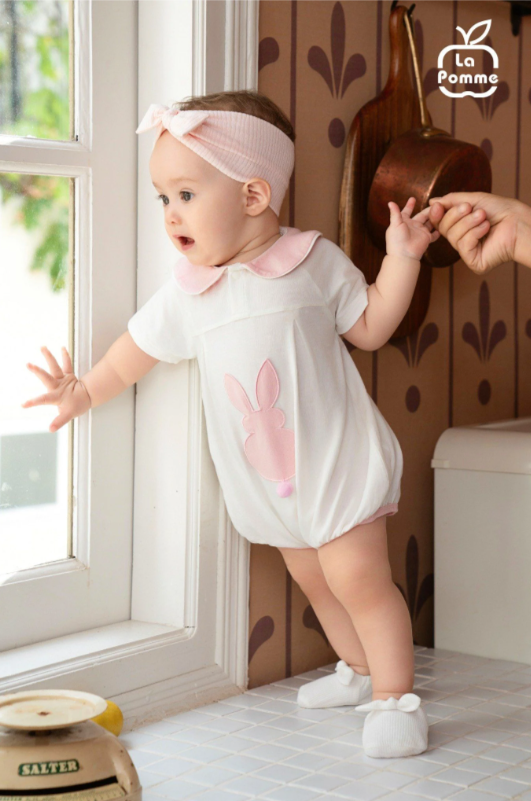  Body Cộc Tay La Pomme Thỏ Nơ Dễ Thương 