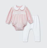  Bộ Bodychip dài tay kèm quần La Pomme phối ren xinh xắn 