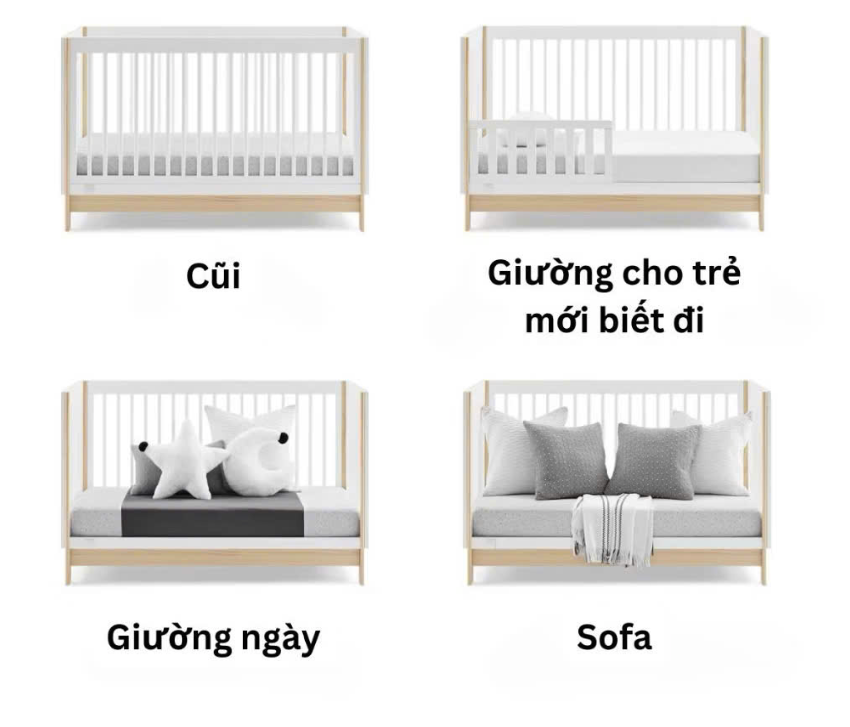  Cũi gỗ 4in1 GAP babyGap Tate 