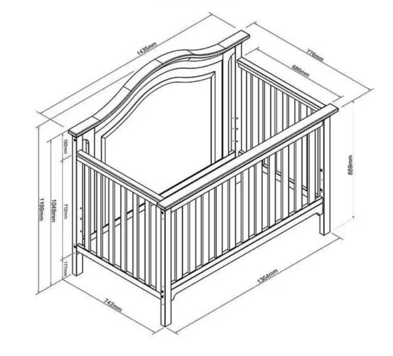  Cũi Gỗ Ti Amo Cantania 4in1 