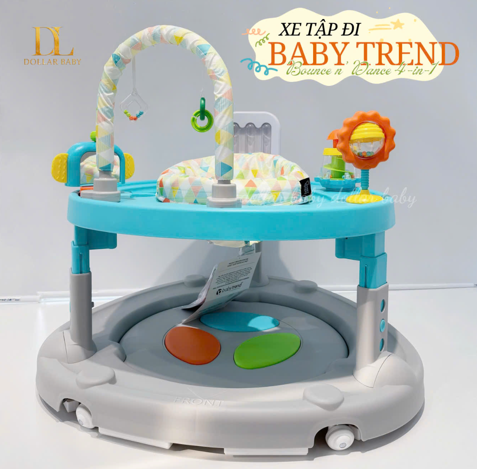  Baby Trend Bounce n’ Dance 4-in-1 Activity Center Walks- Xe Tập Đi Đa Năng 