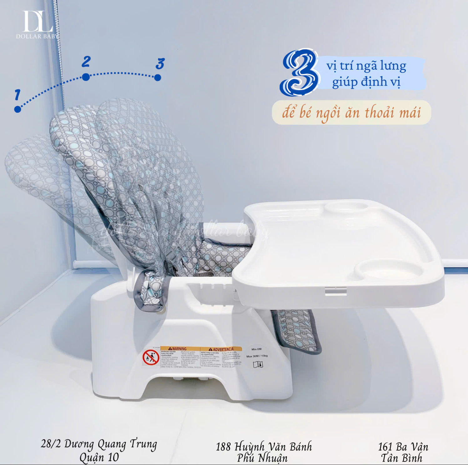  Baby Trend Adapt Spacesaving Booster Chair - Ghế Ăn Dặm Đa Năng 