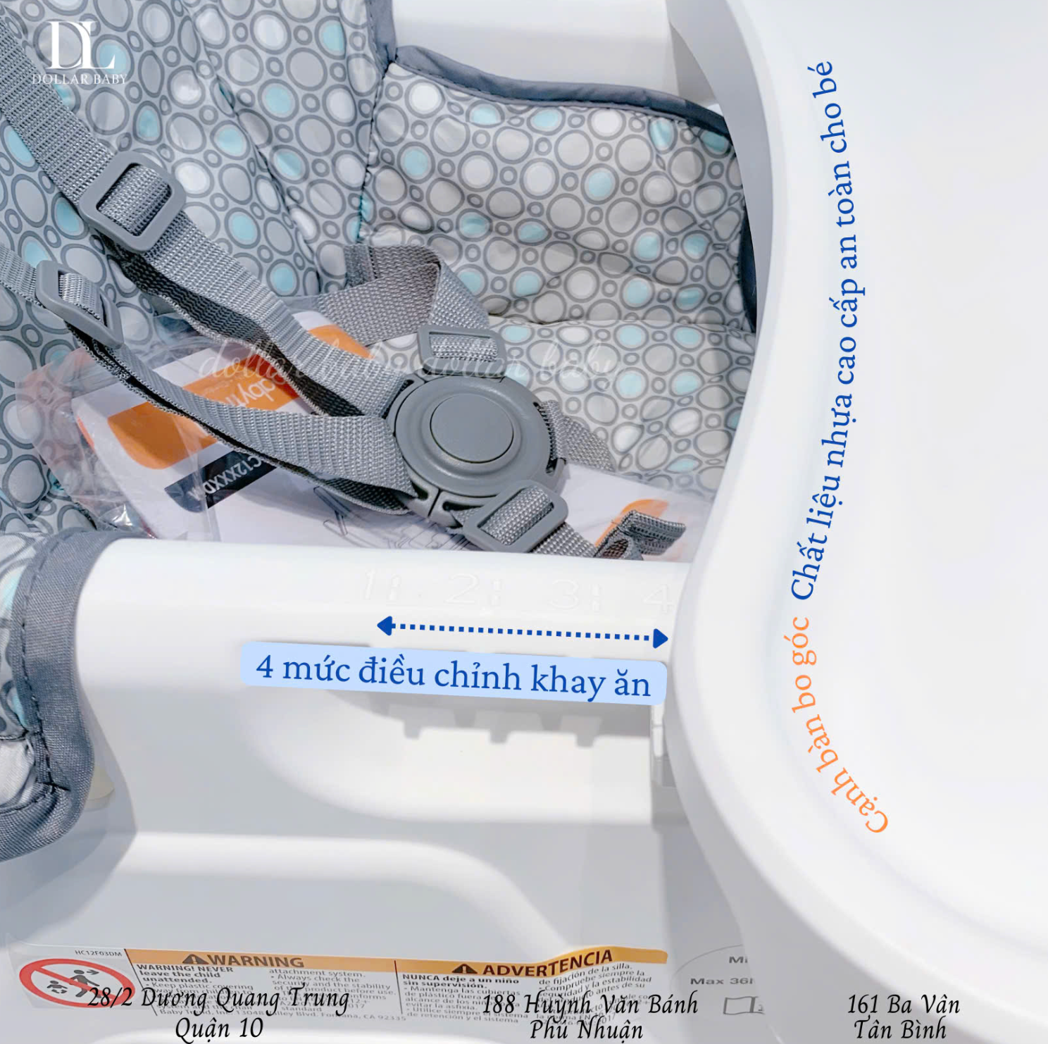  Baby Trend Adapt Spacesaving Booster Chair - Ghế Ăn Dặm Đa Năng 