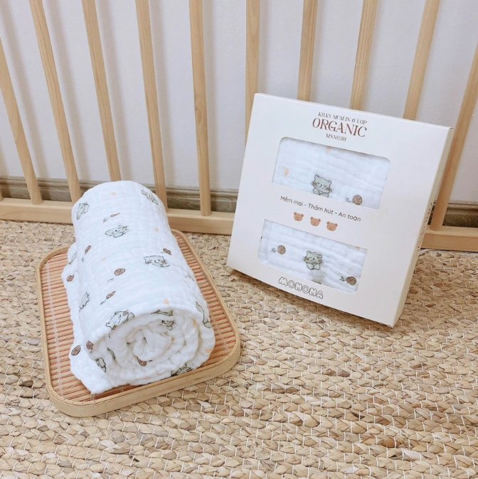  MONONA - Khăn Đa Năng Xô Xù 6 lớp 
