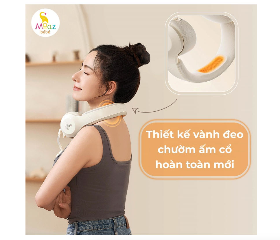  MOAZ BÉBÉ - Máy Hút Sữa Di Động Kèm Chườm Ấm Cổ - MB091 