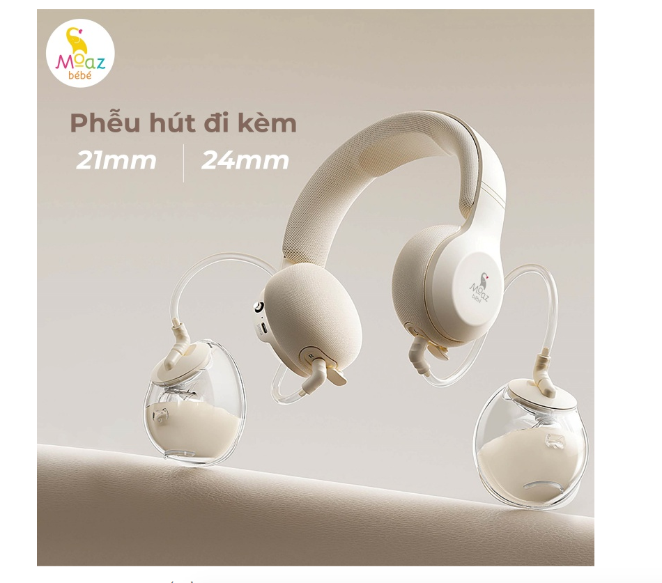  MOAZ BÉBÉ - Máy Hút Sữa Di Động Kèm Chườm Ấm Cổ - MB091 