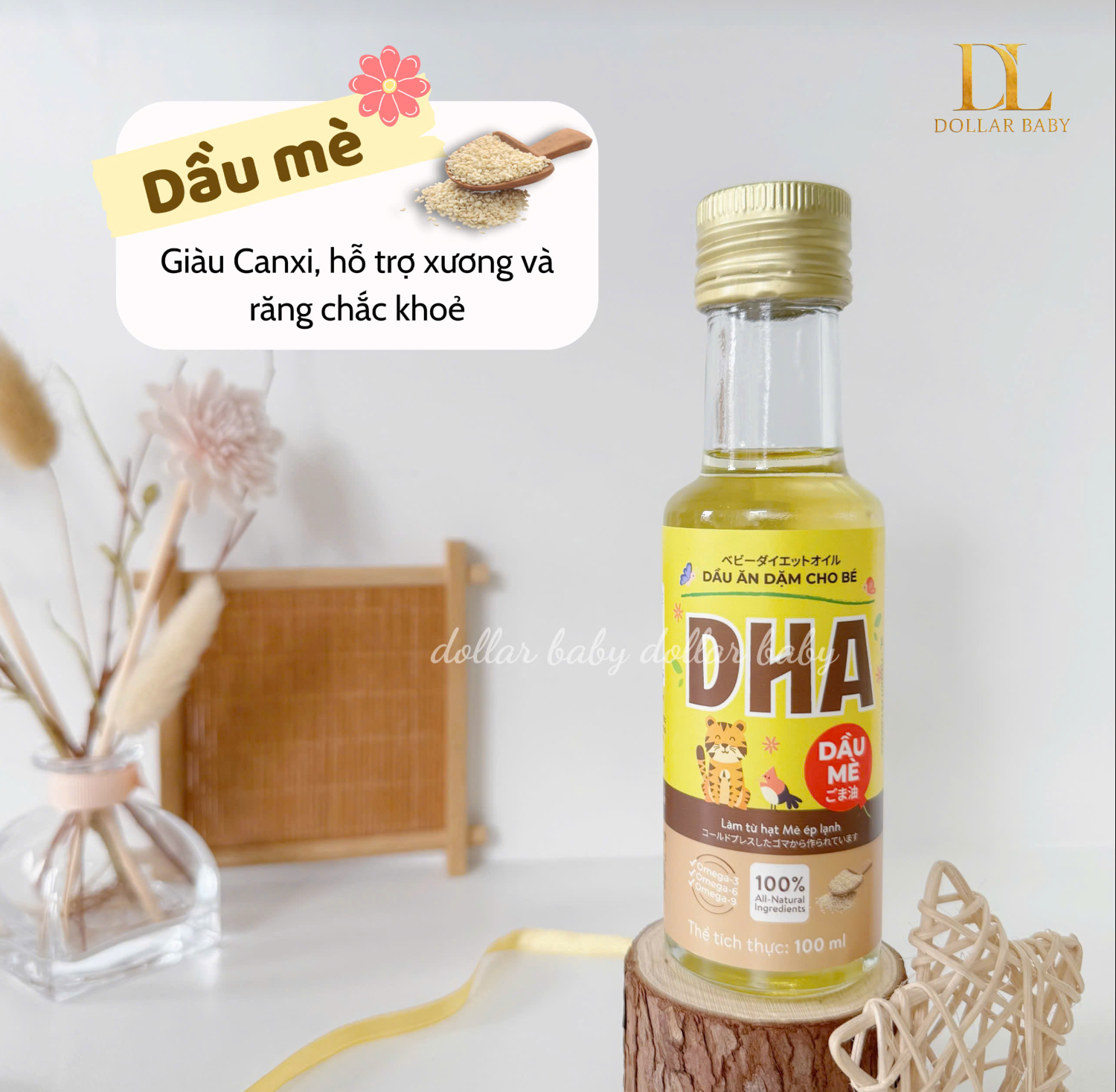  Dầu ăn dặm DHA ép lạnh nguyên chất 6m+ / 100ml 