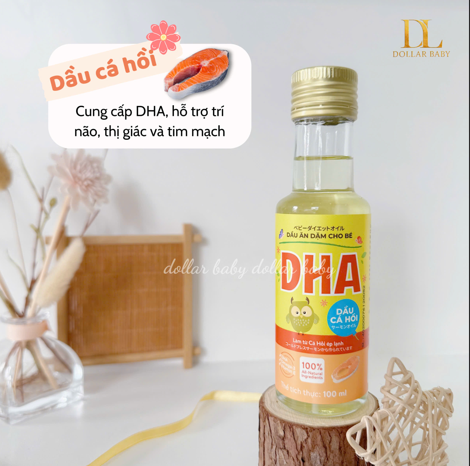  Dầu ăn dặm DHA ép lạnh nguyên chất 6m+ / 100ml 