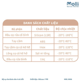  Bộ Cọ rửa Bình Sữa Molli Silicon 4 Chi tiết 