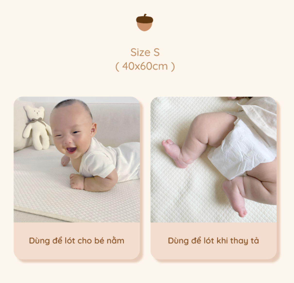  Thảm lót chống thấm Dotori Airy Waterproof Pad Organic Cotton 100% thấm hút tốt 