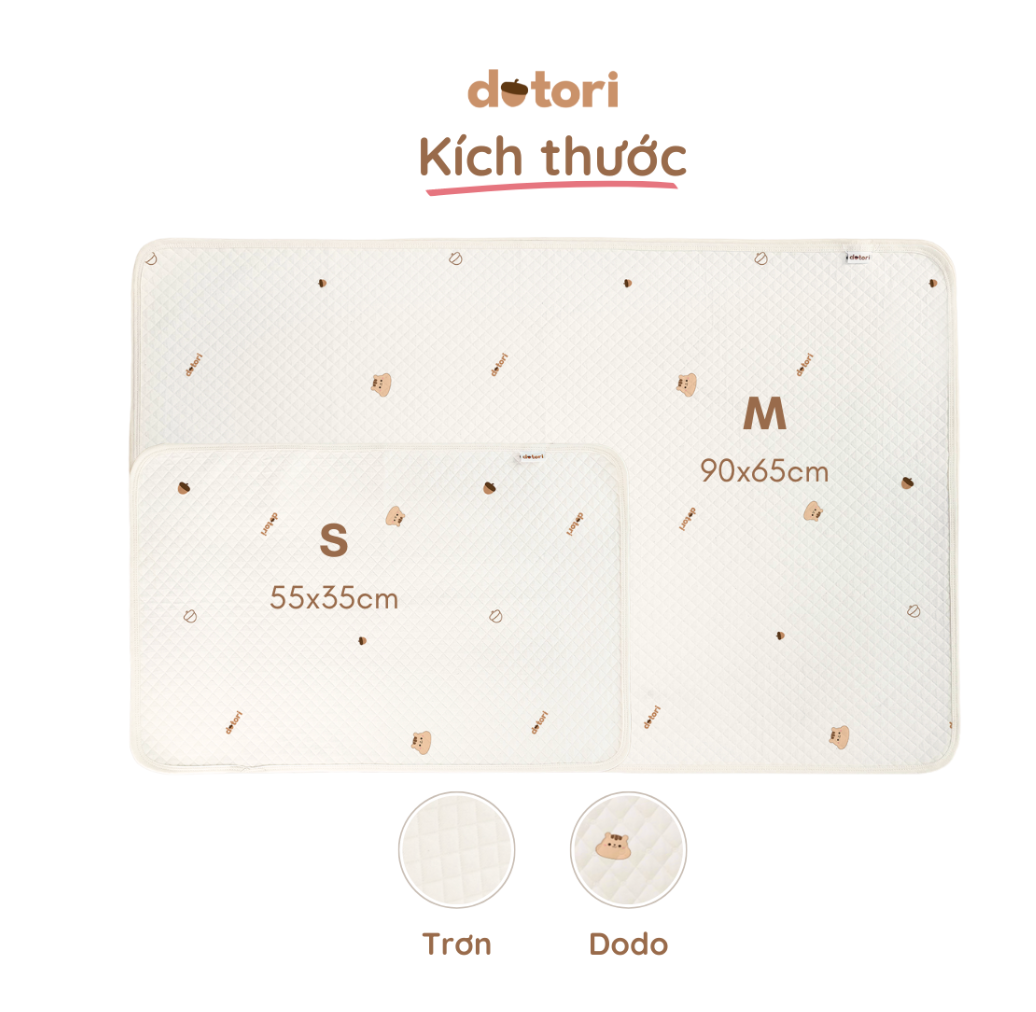  Thảm lót chống thấm Dotori Airy Waterproof Pad Organic Cotton 100% thấm hút tốt 