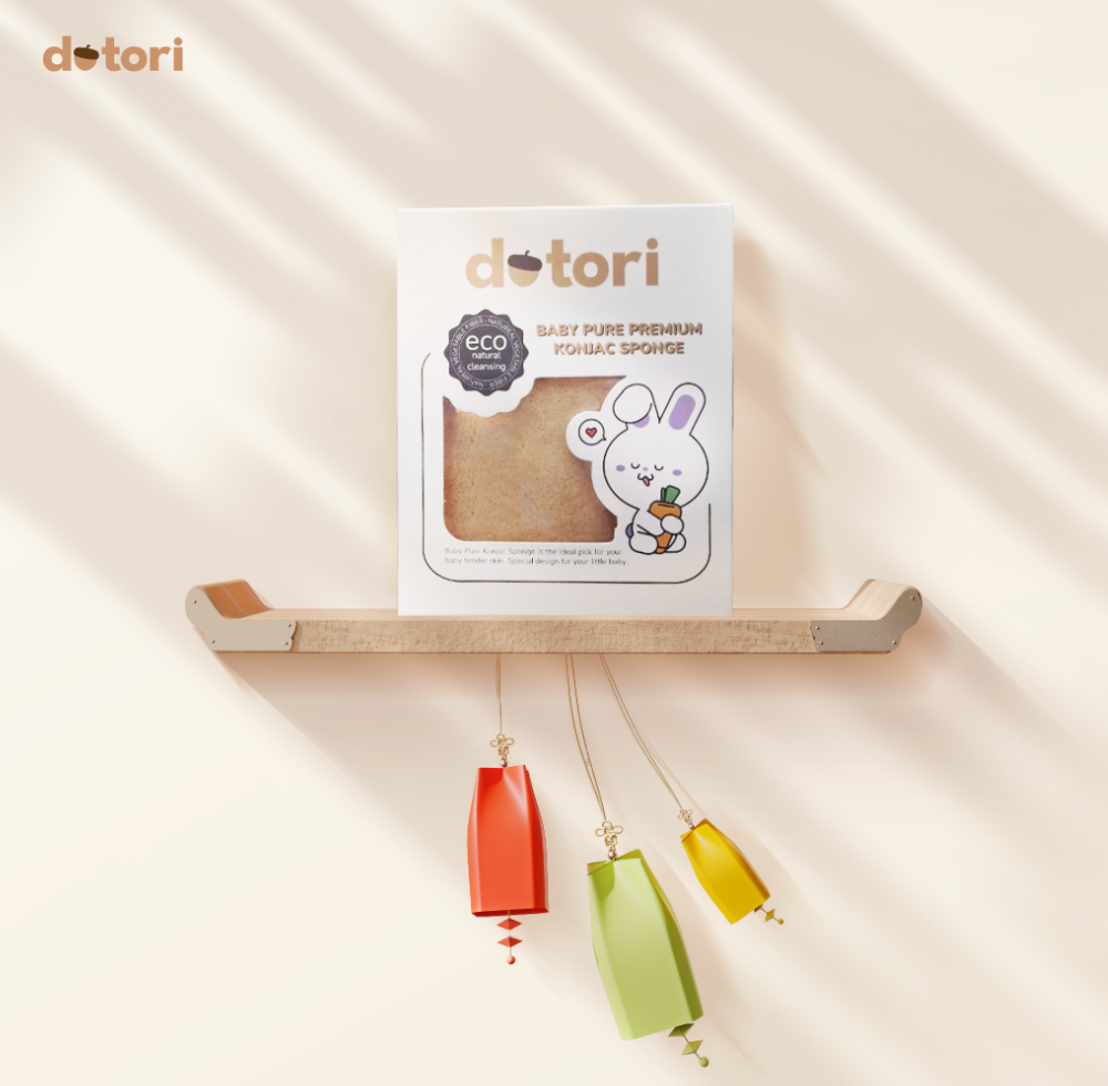  Bông tắm bọt biển Dotori hữu cơ Konjac Dotori Jeju Hàn Quốc 