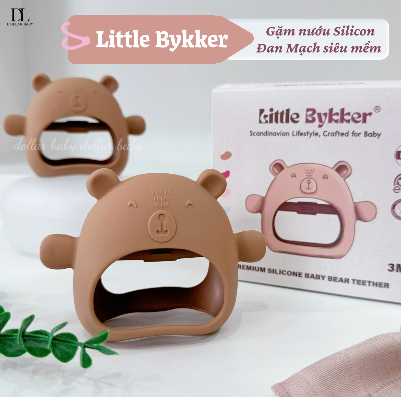  LITTLE BYKKER - Bộ Gặm nướu hình gấu có hộp đựng an toàn 