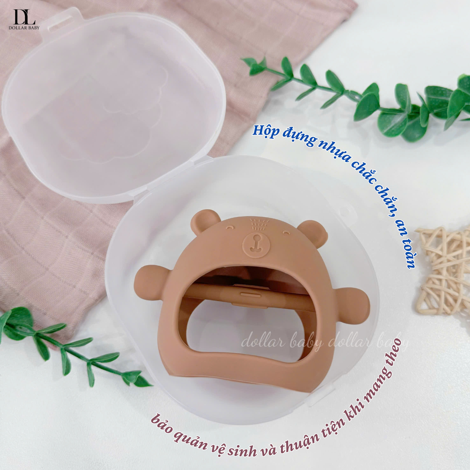  LITTLE BYKKER - Bộ Gặm nướu hình gấu có hộp đựng an toàn 