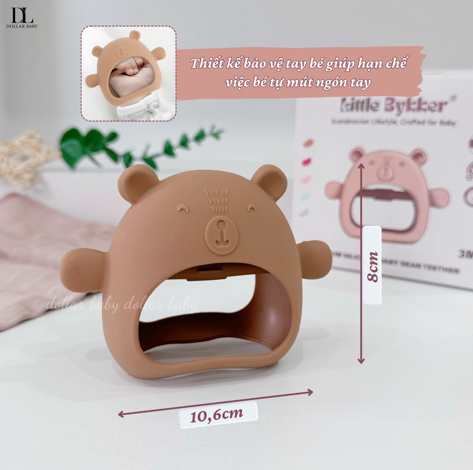  LITTLE BYKKER - Bộ Gặm nướu hình gấu có hộp đựng an toàn 